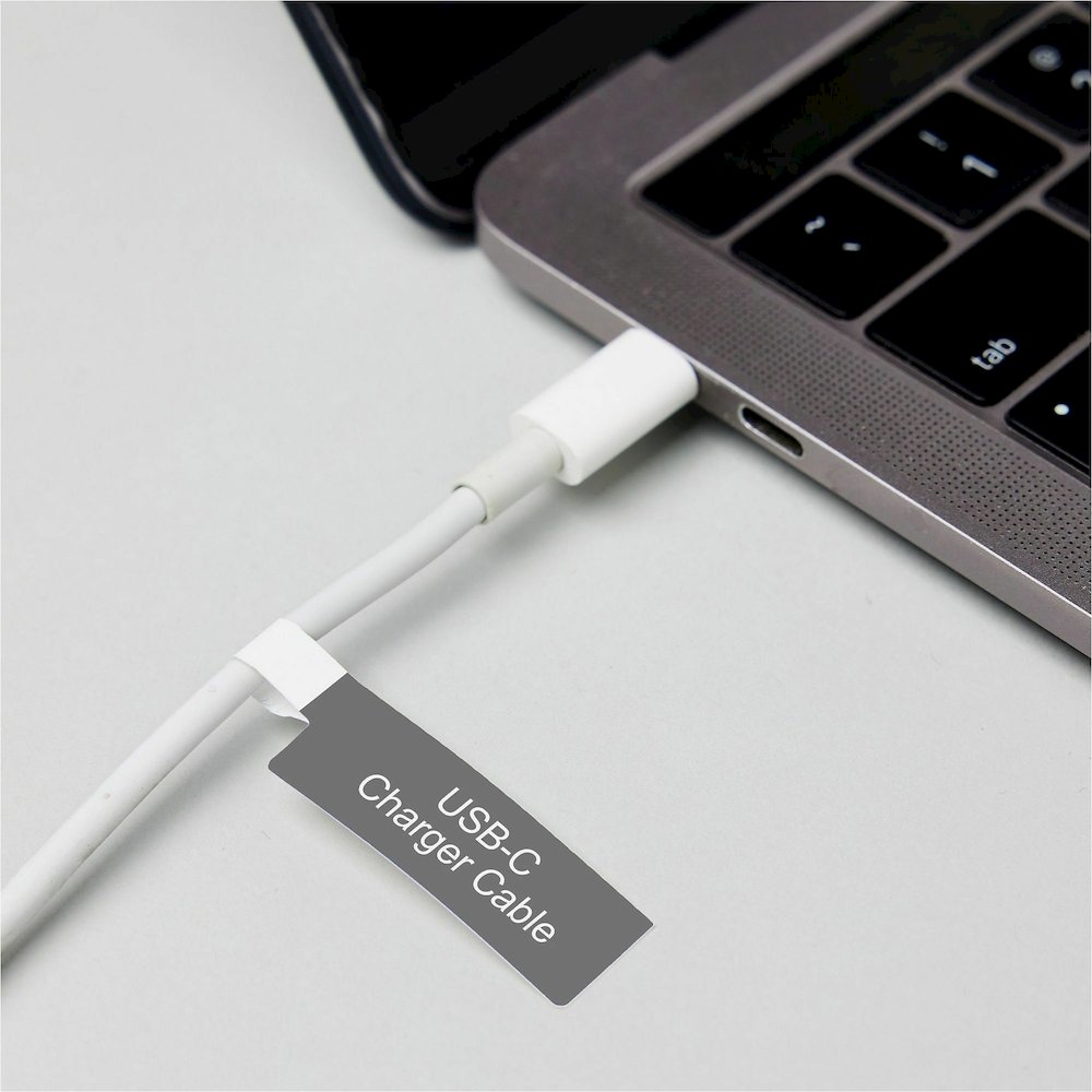 Avery&reg; Cable Labels, P-Style, 1.02" x 3.3" , 300 Total (61540) - Waterproof - 1 1/64" Width x 3 19/64" Length - Permanent Adhesive - P-shaped - Laser, Inkjet - White - Film - 30 / Sheet - 10 Total. Picture 12