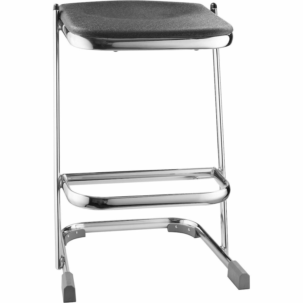 National Public Seating 6600 Series Elephant Z-Stool - Black Seat Color - Polypropylene Seat Material - Chrome Frame Color - Steel Frame Material - Sled, U-Style Base - Thermoplastic Polyurethane (TPU. Picture 9
