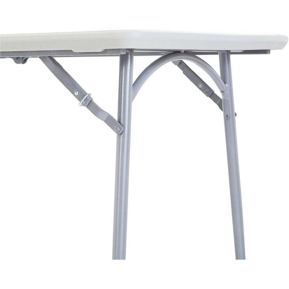 National Public Seating Banquet Fold-In-Half Tables - Speckled Gray Top - Round Tube Leg Base - 4 Legs - 700 lb Capacity - 71.80" Table Top Length x 30" Table Top Width - 29.50" Height - Room, Indoor,. Picture 10