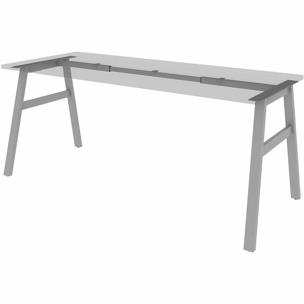Lorell Table Base - Powder Coated A-shaped, Silver Base - 28.50" Height x 71.60" Width x 29.10" Depth - Metal Base Material - 1 Each. Picture 13