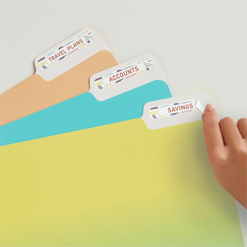 Avery&reg; Removable File Folder Labels - 2/3" Width x 3 7/16" Length - Removable Adhesive - Rectangle - Inkjet, Laser - Matte - White - Paper - 30 / Sheet - 25 Total Sheets - 750 Total Label(s) - 750. Picture 5