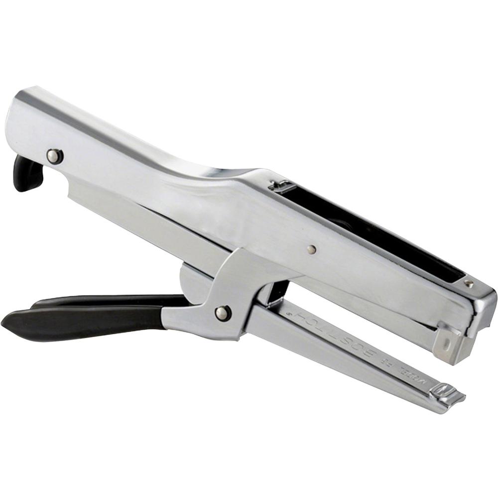 Bostitch Plier Stapler - 20 Sheets Capacity - 210 Staple Capacity - Full Strip - 1/4" Staple Size - 1 Each - Chrome. Picture 6
