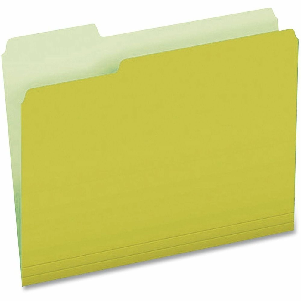 Pendaflex 1/3 Tab Cut Letter Top Tab File Folder - 8 1/2" x 11" - Yellow - 100 / Box. Picture 6
