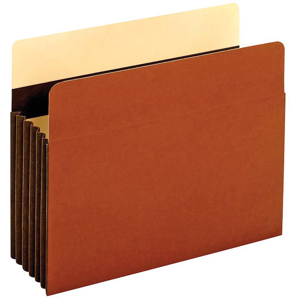 Pendaflex Letter Recycled Expanding File - 8 1/2" x 11" - 5 1/4" Expansion - 24 pt. - Tyvek - Brown - Reinforced, Heavyweight Cover, Heavy Duty, Wear Resistant, Tear Resistant, Tyvek Gusset, Reinforce. Picture 3