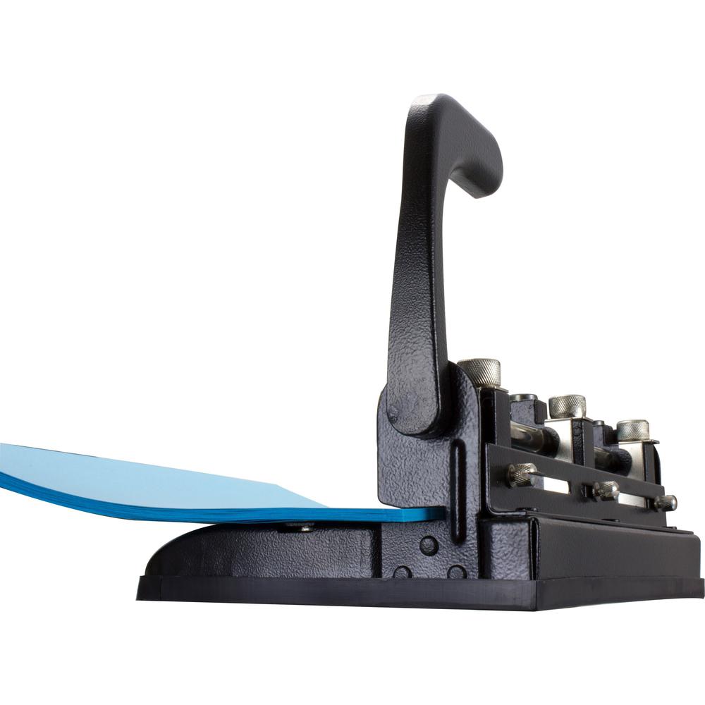 Officemate Heavy-Duty 2-3 Hole Punch with Lever Handle - 3 Punch Head(s) - 32 Sheet of 20lb Paper - 9/32" Punch Size - Black. Picture 6