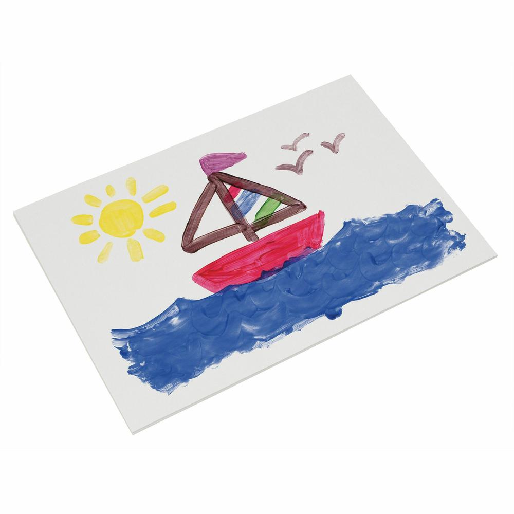Pacon Gloss Coat Fingerpaint Paper - Plain - 22" x 16" - White Paper - Non Absorbant, Resist Bleed-through - Recycled - 100 / Pack. Picture 3