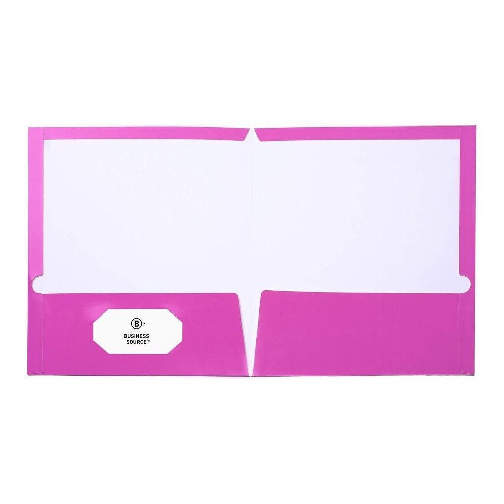 Business Source Letter No Pocket Folder - 8 1/2" x 11" - 100 Sheets Capacity - 2 Internal Pocket - Card Paper - Purple - Durable, Laminated, Die-cut - 1 Box. Picture 11