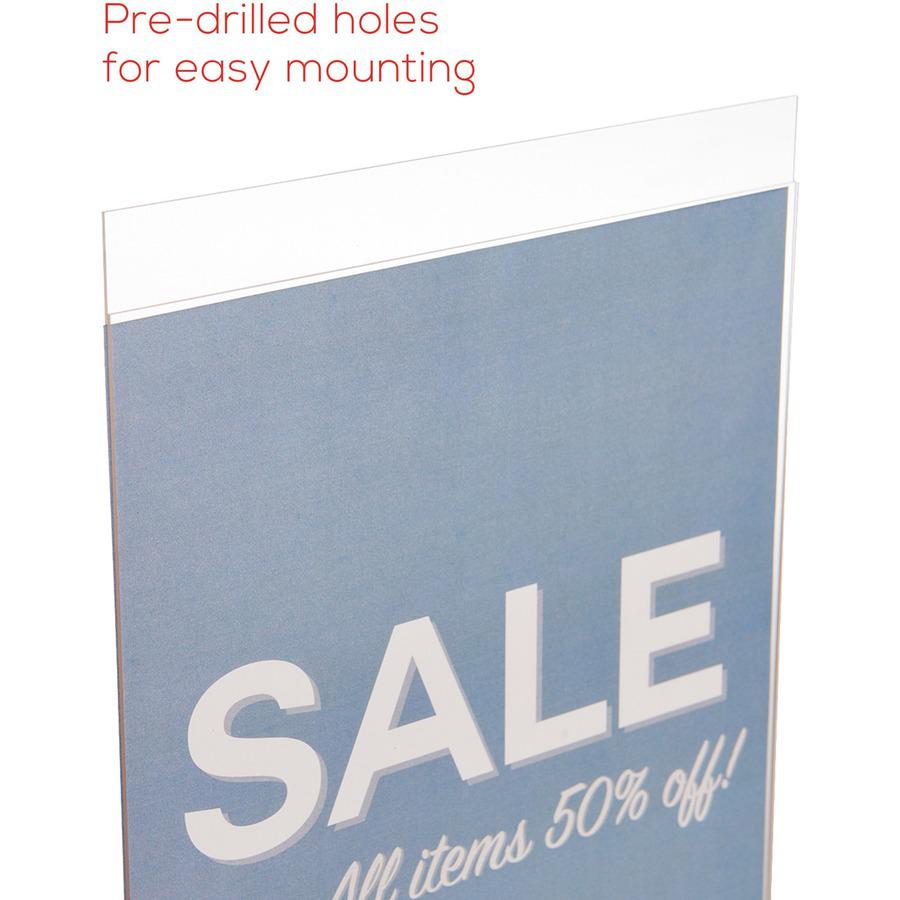 Deflecto Classic Image Wall Mount Sign Holder - 8.5" Width x 11" Height - Wall Mountable - Plastic - Clear - 1 Each. Picture 3