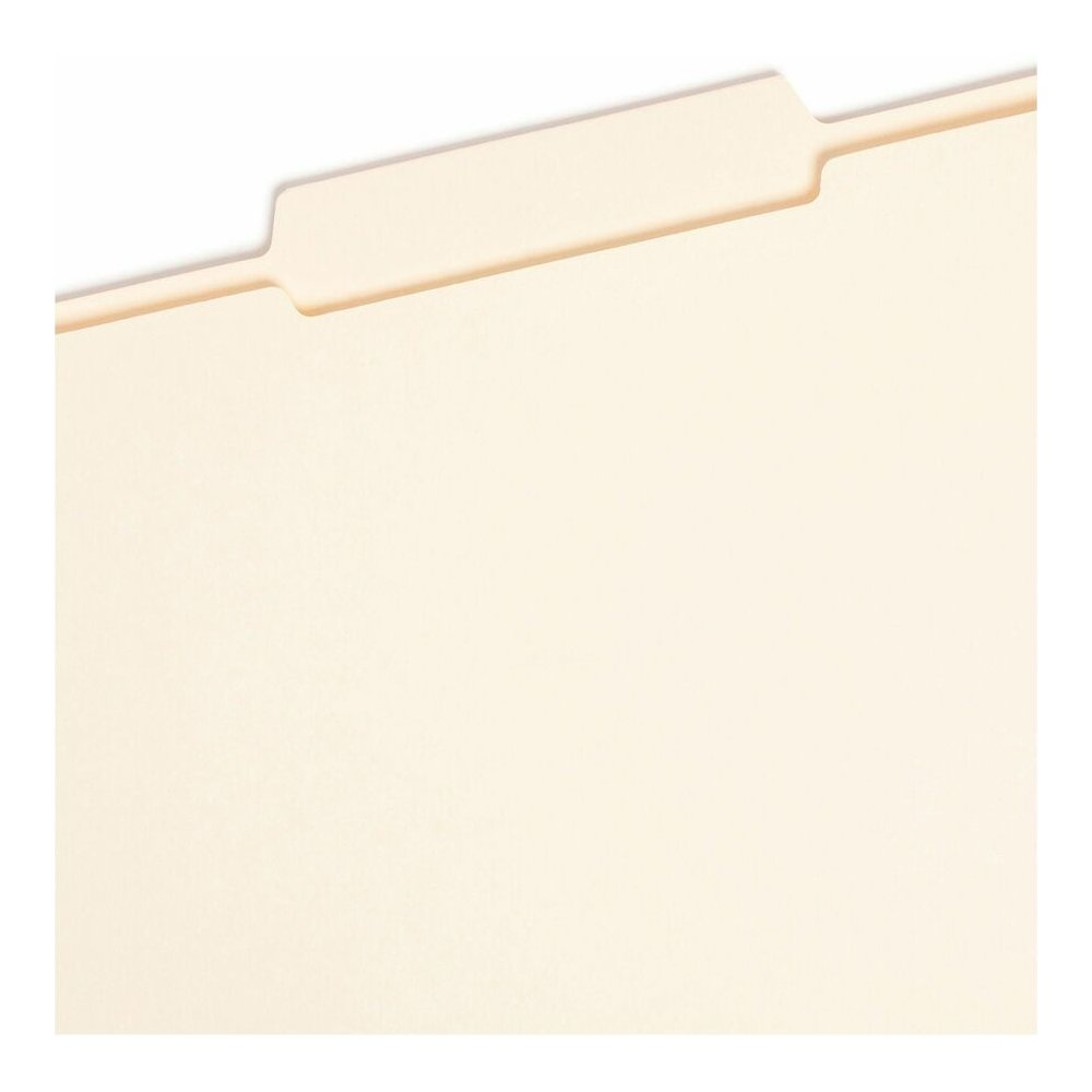 Smead 2/5 Tab Cut Letter Recycled Top Tab File Folder - 8 1/2" x 11" - 3/4" Expansion - Top Tab Location - Right of Center Tab Position - 11 pt. - 2 Plys - Manila - Rounded Corner, Durable, Reinforced. Picture 6
