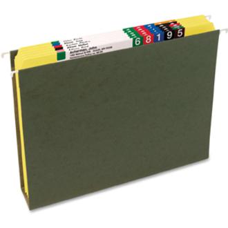 Smead Colored Straight Tab Cut Letter Recycled Top Tab File Folder - 8 1/2" x 11" - 3/4" Expansion - Yellow - 10% Recycled - 100 / Box. Picture 8