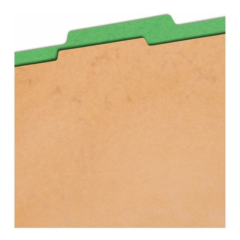 Smead SafeSHIELD 2/5 Tab Cut Letter Recycled Classification Folder - 8 1/2" x 11" - 2" Expansion - 2 x 2S Fastener - 2" for Folder - Top Tab Location - Right of Center Tab Position - 1 Divider - 25 pt. Picture 5