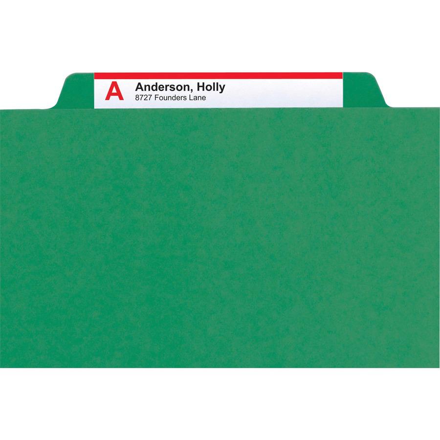 Smead SafeSHIELD 2/5 Tab Cut Letter Recycled Classification Folder - 8 1/2" x 11" - 2" Expansion - 2 x 2S Fastener(s) - 2" Fastener Capacity for Folder - Top Tab Location - Right of Center Tab Positio. Picture 6