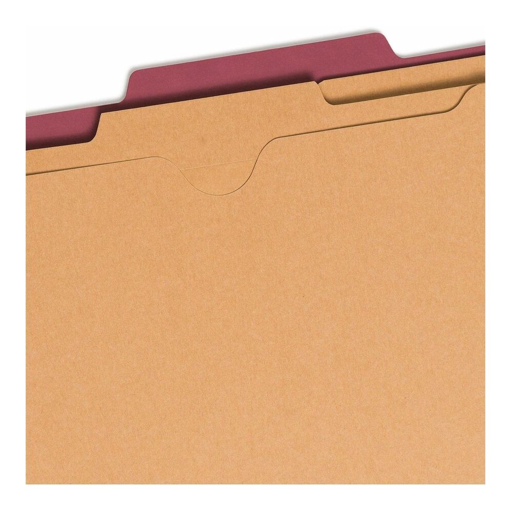 Smead SafeSHIELD 2/5 Tab Cut Letter Recycled Classification Folder - 8 1/2" x 11" - 2" Expansion - 2 x 2S Fastener - 2" for Folder - 2 Pocket - Top Tab Location - Right of Center Tab Position - 2 Divi. Picture 10