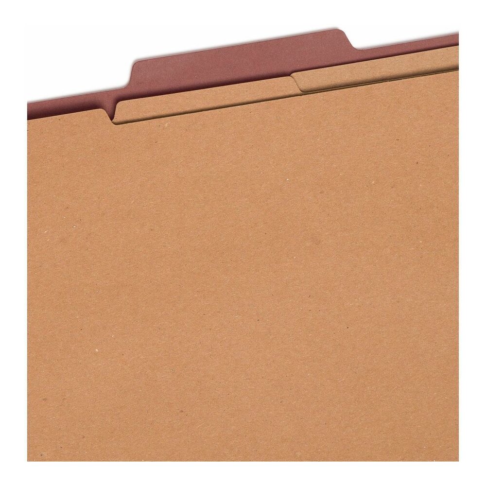 Smead SafeSHIELD 2/5 Tab Cut Letter Recycled Classification Folder - 8 1/2" x 11" - 3" Expansion - 2 x 2S Fastener - 1" for Folder - Top Tab Location - Right of Center Tab Position - 3 Divider - 25 pt. Picture 9
