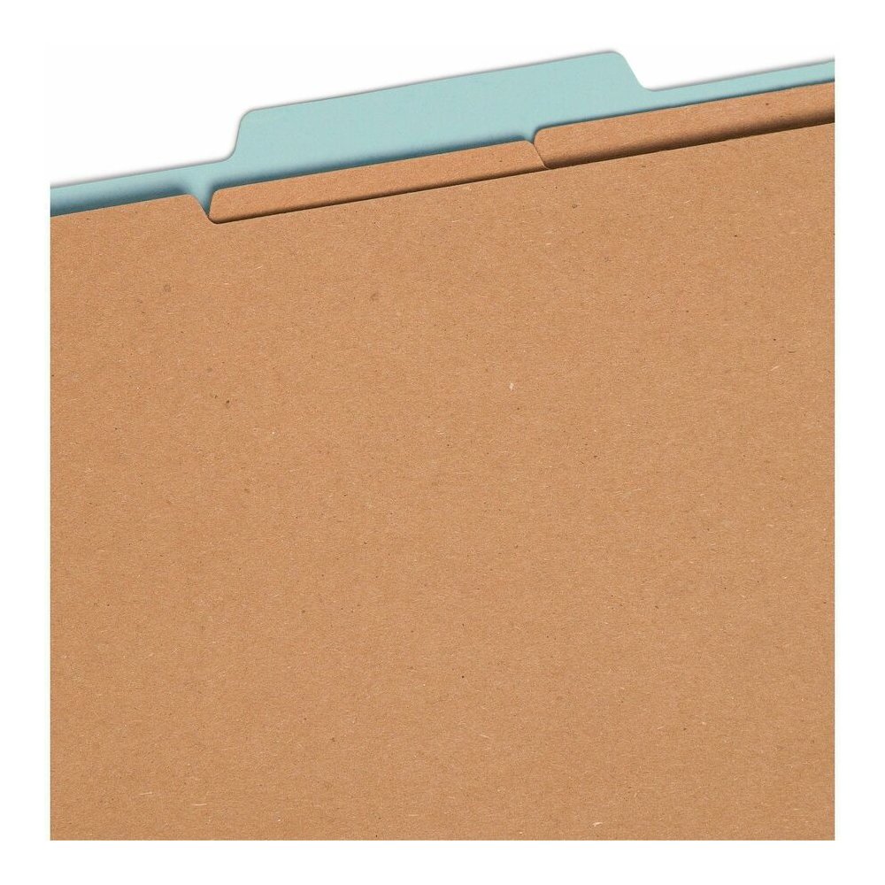 Smead SafeSHIELD 2/5 Tab Cut Letter Recycled Classification Folder - 8 1/2" x 11" - 3" Expansion - 2 x 2S Fastener - 2" for Folder - Top Tab Location - Right of Center Tab Position - 3 Divider - 25 pt. Picture 10