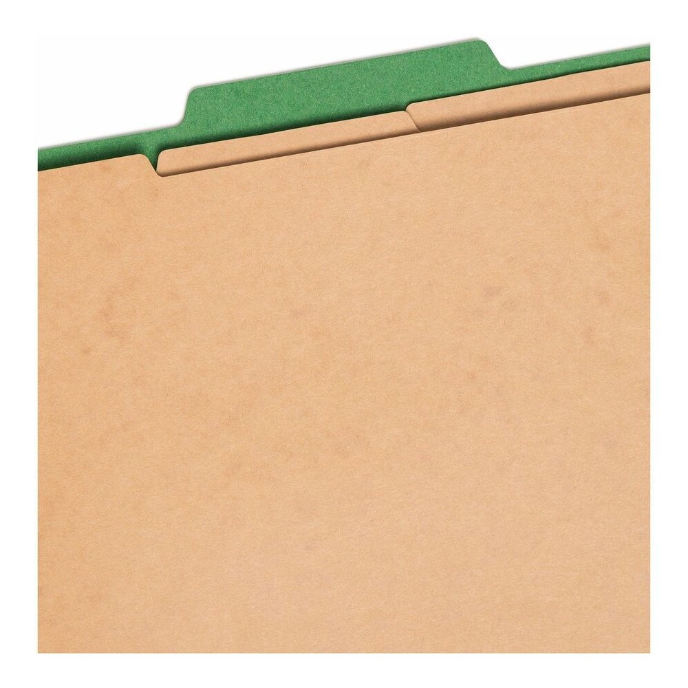 Smead SafeSHIELD 2/5 Tab Cut Letter Recycled Classification Folder - 8 1/2" x 11" - 3" Expansion - 2 x 2S Fastener - 2" for Folder - Top Tab Location - Right of Center Tab Position - 3 Divider - 25 pt. Picture 9