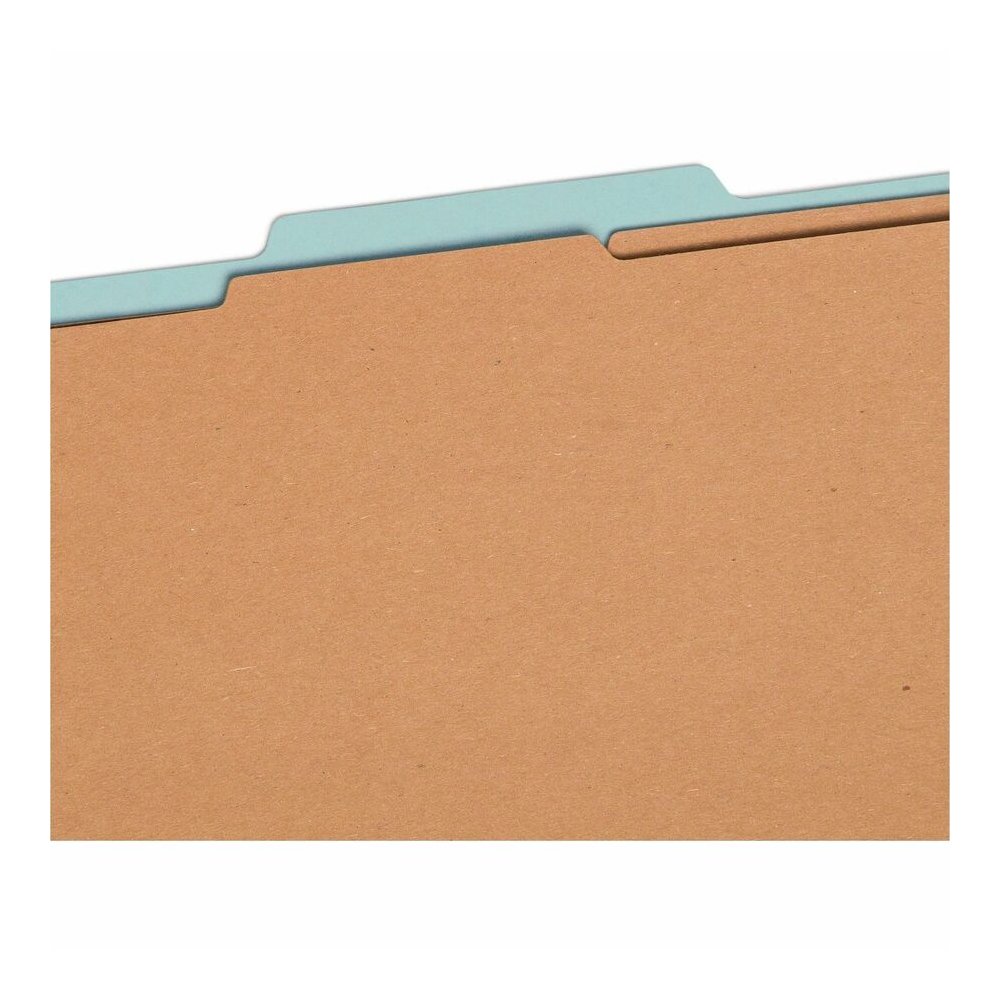 Smead SafeSHIELD 2/5 Tab Cut Legal Recycled Classification Folder - 8 1/2" x 14" - 2" Expansion - 2 x 2S Fastener - 2" for Folder - Top Tab Location - Right of Center Tab Position - 2 Divider - 25 pt.. Picture 4