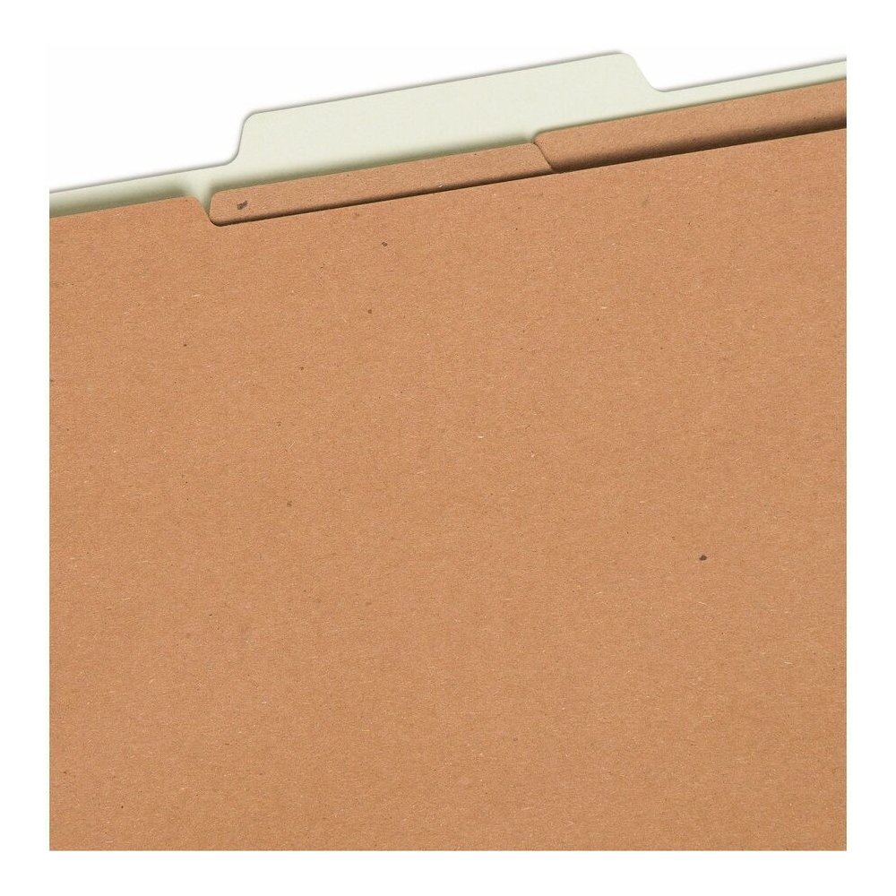 Smead SafeSHIELD 2/5 Tab Cut Legal Recycled Classification Folder - 8 1/2" x 14" - 3" Expansion - 2 x 2S Fastener - 2" for Folder - Top Tab Location - Right of Center Tab Position - 3 Divider - 25 pt.. Picture 10