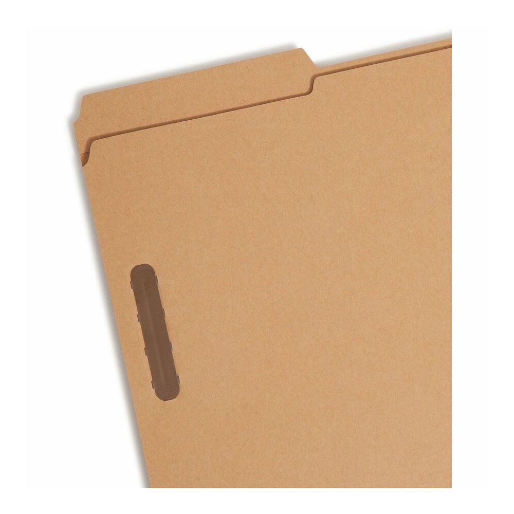 Smead 1/3 Tab Cut Legal Recycled Fastener Folder - 8 1/2" x 14" - 3/4" Expansion - 2 x 2K Fastener - 2" for Folder - Top Tab Location - Assorted Tab Position - 11 pt. - 2 Plys - Kraft - Reinforced Tab. Picture 9