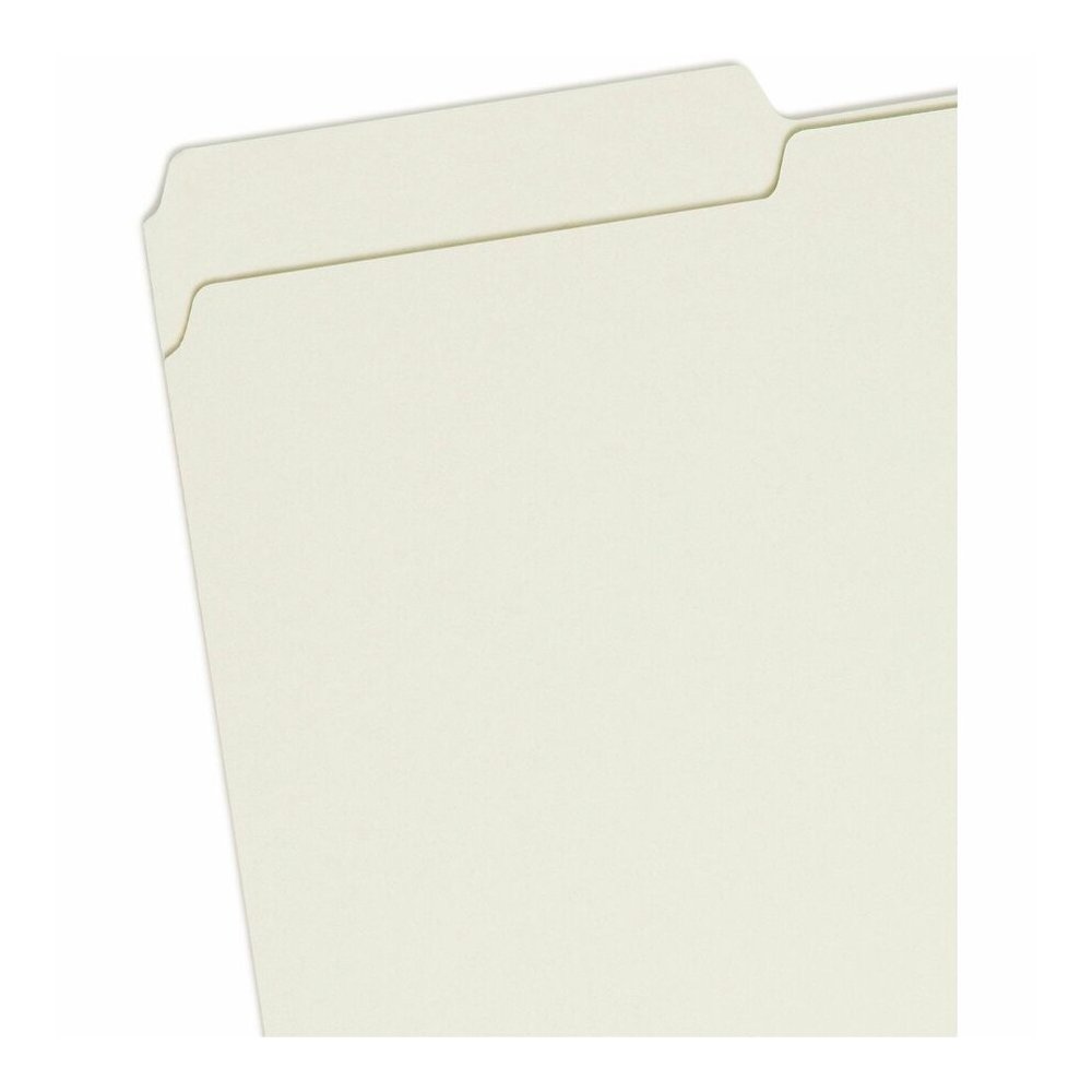 Smead 1/3 Tab Cut Legal Recycled Fastener Folder - 8 1/2" x 14" - 3" Expansion - 2 x 2S Fastener - 2" for Folder - Top Tab Location - Assorted Tab Position - 25 pt. - Pressboard - Gray, Green - Tear R. Picture 6