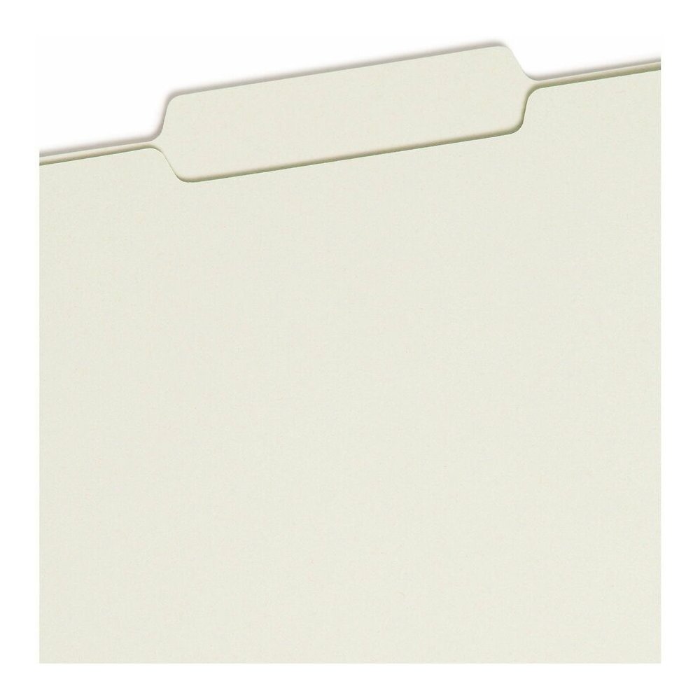 Smead 2/5 Tab Cut Legal Recycled Fastener Folder - 8 1/2" x 14" - 2" Expansion - 2 x 2S Fastener - 2" for Folder - Top Tab Location - Right of Center Tab Position - 25 pt. - Pressboard - Gray, Green -. Picture 7