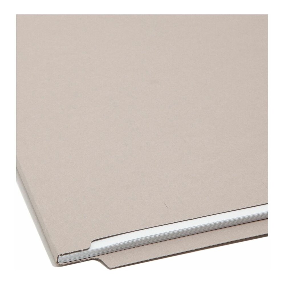 Smead Shelf-Master Straight Tab Cut Letter Recycled End Tab File Folder - 8 1/2" x 11" - 3/4" Expansion - 11 pt. - 2 Plys - Gray - Heavy Duty, Reinforced Tab - 10% Recycled - 100 / Box. Picture 9