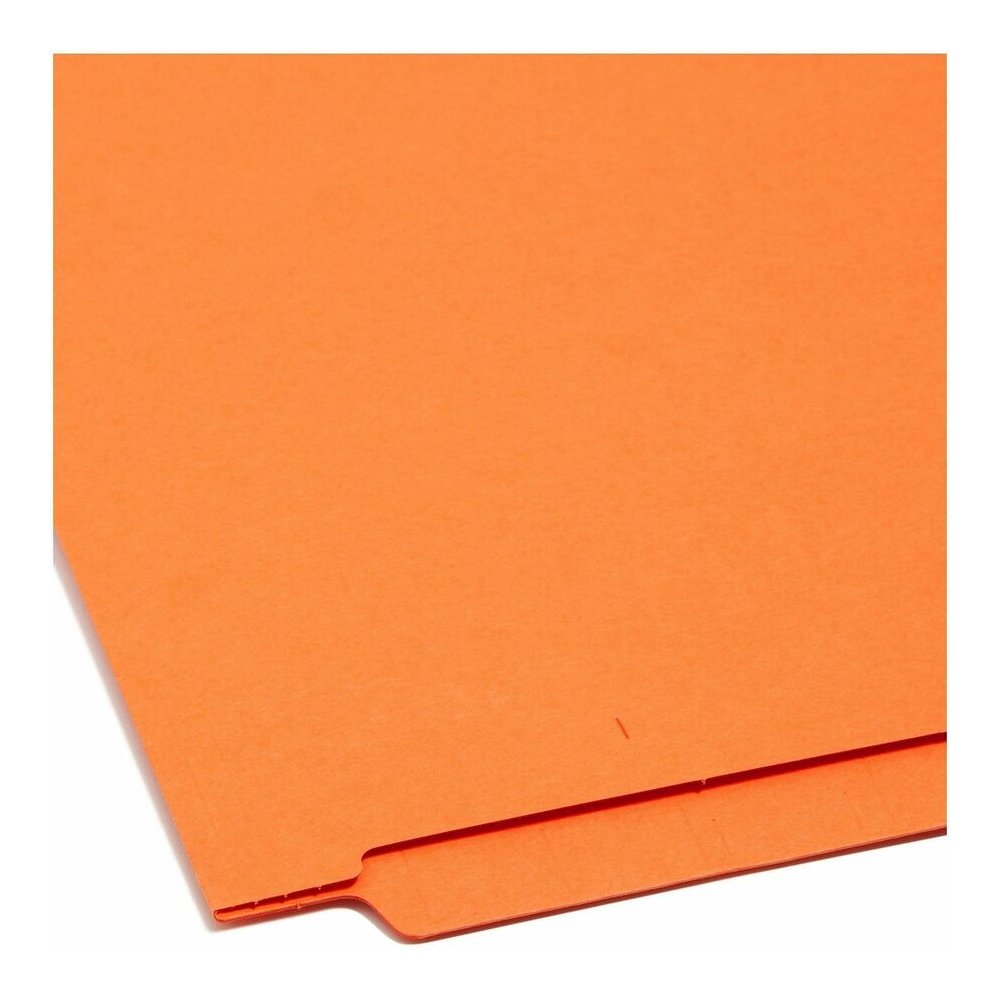 Smead Shelf-Master Straight Tab Cut Letter Recycled End Tab File Folder - 8 1/2" x 11" - 3/4" Expansion - 11 pt. - 2 Plys - Orange - Heavy Duty, Reinforced Tab - 10% Recycled - 100 / Box. Picture 9