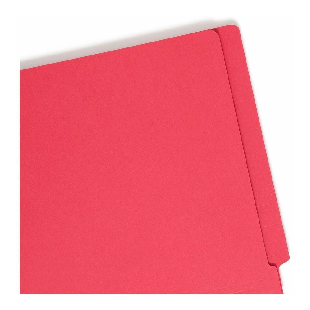 Smead Shelf-Master Straight Tab Cut Letter Recycled Fastener Folder - 8 1/2" x 11" - 3/4" Expansion - 2 x 2B Fastener - 2" for Folder - End Tab Location - 11 pt. - 2 Plys - Red - Heavyweight - 10% Rec. Picture 8