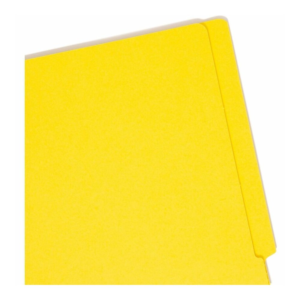 Smead Colored Straight Tab Cut Letter Recycled Fastener Folder - 8 1/2" x 11" - 3/4" Expansion - 2 x 2B Fastener - 2" for Folder - End Tab Location - 11 pt. - 2 Plys - Yellow - Heavyweight - 10% Recyc. Picture 8