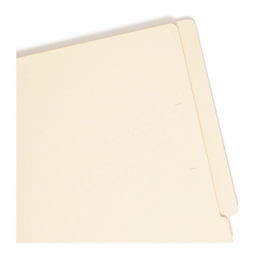 Smead Straight Tab Cut Legal Recycled End Tab File Folder - 8 1/2" x 14" - 3/4" Expansion - 11 pt. - 2 Plys - Manila - Reinforced Tab, Embossed - 10% Recycled - 100 / Box. Picture 8