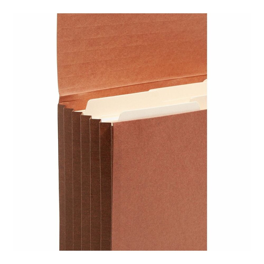 Smead Letter Recycled File Wallet - 8 1/2" x 11" - 5 1/4" Expansion - 2 Plys - Redrope - Flap, Tear Resistant, Elastic Closure - 30% Recycled - 10 / Box. Picture 12