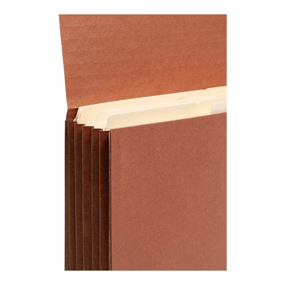 Smead Legal Recycled File Wallet - 8 1/2" x 14" - 5 1/4" Expansion - End Tab Location - 12.5 pt. - Redrope - Flap, Tear Resistant, Rounded Corner, Reinforced Gusset - 30% Recycled - 10 / Box. Picture 13