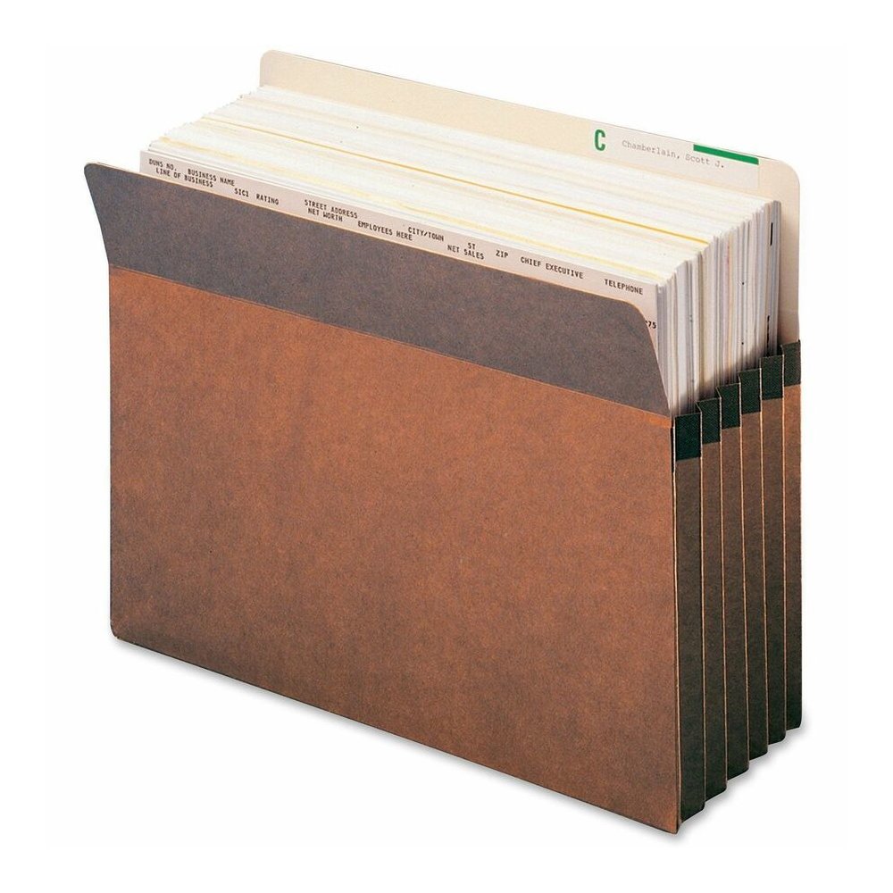Smead Straight Tab Cut Letter Yes File Pocket - 8 1/2" x 11" - 5 1/4" Expansion - Top Tab Location - 12.5 pt. - Redrope - Tear Resistant, Rounded Corner, Reinforced Gusset - 30% Recycled - 10 / Box. Picture 8