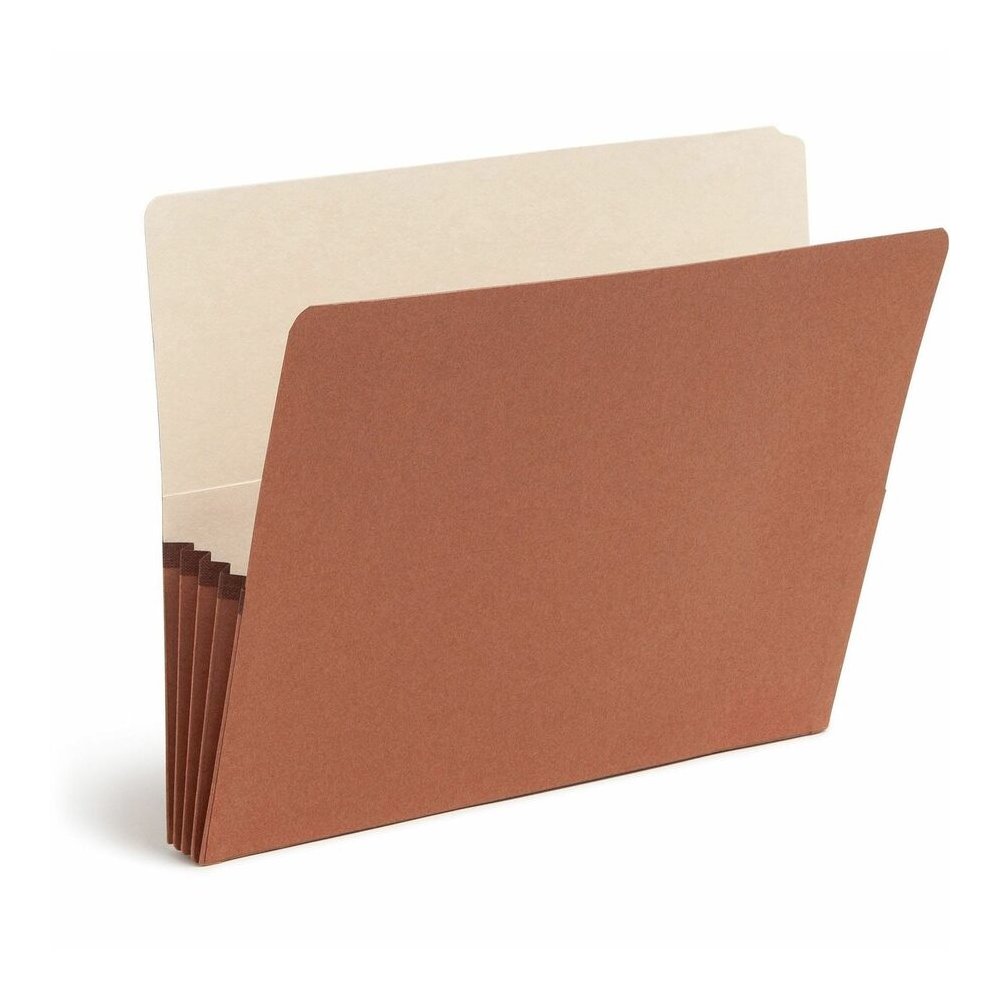 Smead Letter Recycled File Pocket - 8 1/2" x 11" - 3 1/2" Expansion - End Tab Location - Redrope - Reinforced - 30% Recycled - 10 / Box. Picture 9