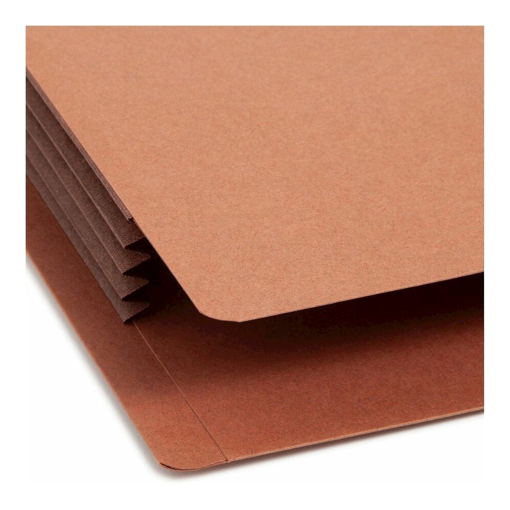 Smead Straight Tab Cut Letter Recycled File Pocket - 8 1/2" x 11" - 3 1/2" Expansion - 1 Pocket - Top Tab Location - 12.5 pt. - 2 Plys - Dark Brown - Tear Resistant - 30% Recycled - 10 / Box. Picture 8