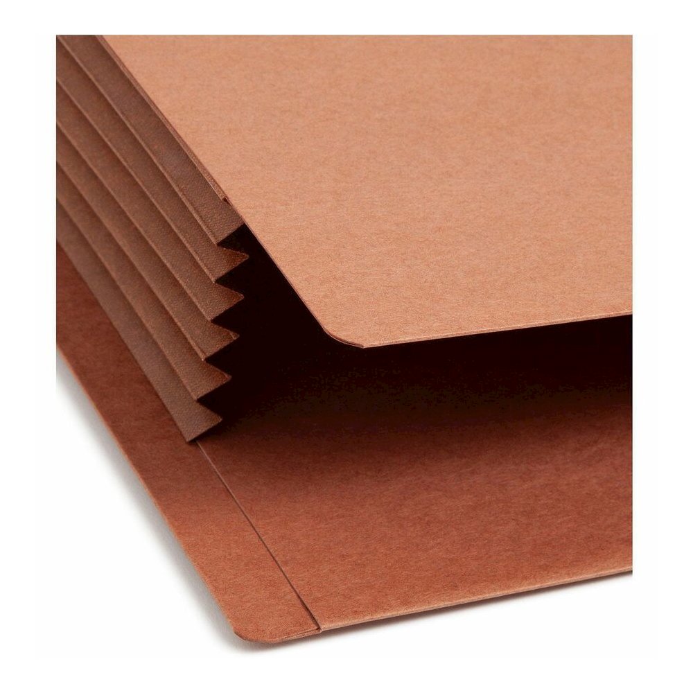 Smead TUFF Straight Tab Cut Letter Recycled File Pocket - 8 1/2" x 11" - 5 1/4" Expansion - 16.5 pt. - 2 Plys - Redrope - Rip Resistant, Tear Resistant, Reinforced Tab, Heavyweight Cover - 30% Recycle. Picture 10