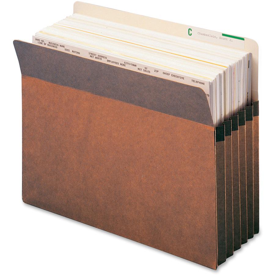 Smead Straight Tab Cut Letter Recycled File Pocket - 8 1/2" x 11" - 5 1/4" Expansion - Top Tab Location - 12.5 pt. - Redrope - Tear Resistant, Rounded Corner, Reinforced Gusset - 30% Recycled - 50 / B. Picture 6
