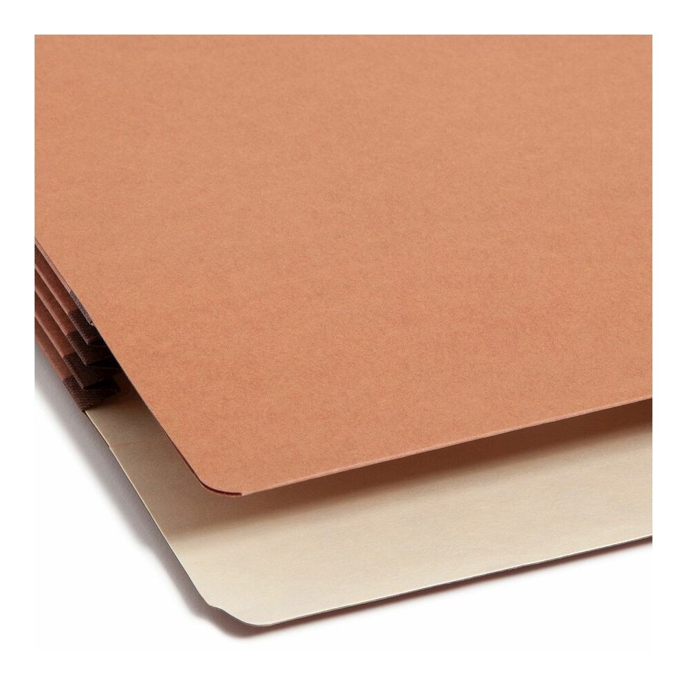 Smead 2/5 Tab Cut Legal Recycled File Pocket - 8 1/2" x 14" - 3 1/2" Expansion - Right Tab Position - 9 pt. - Redrope - Tear Resistant, Reinforced Gusset, Durable - 30% Recycled - 25 / Box. Picture 7