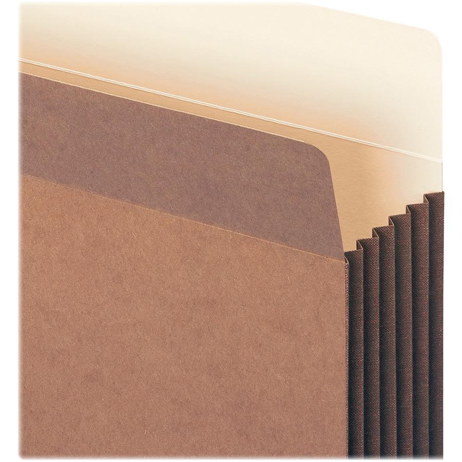 Smead Straight Tab Cut Legal Recycled File Pocket - 8 1/2" x 14" - 5 1/4" Expansion - Top Tab Location - 12.5 pt. - Redrope - Tear Resistant Gusset - 30% Recycled - 10 / Box. Picture 6
