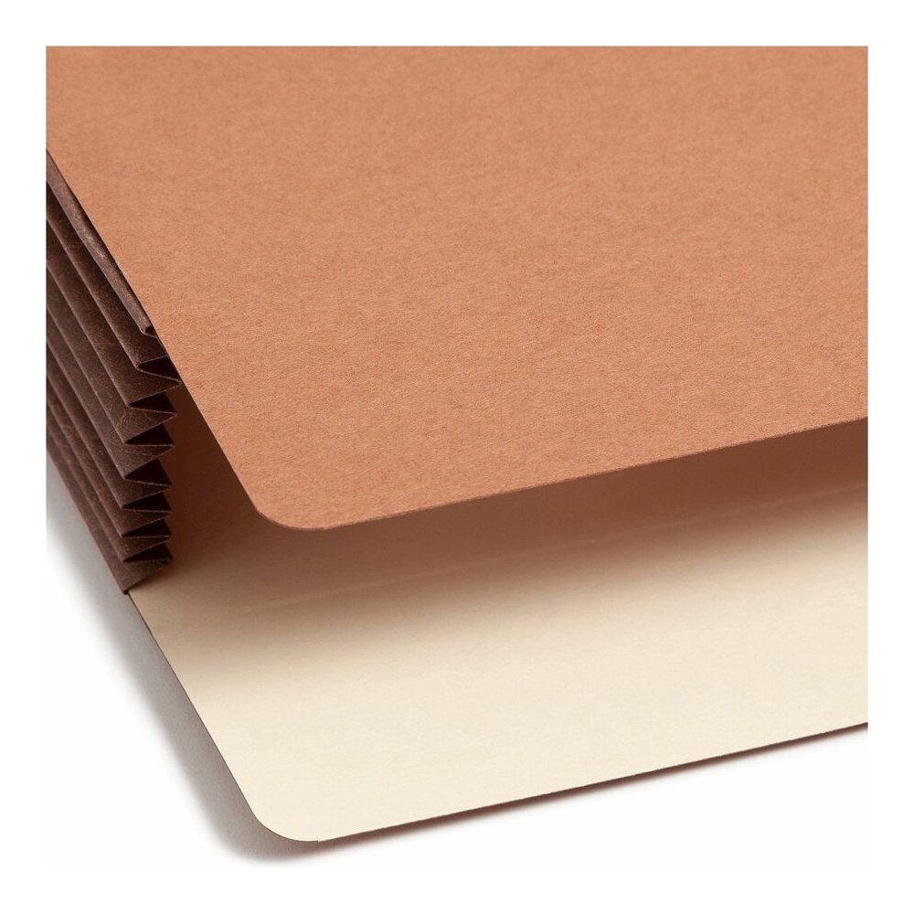 Smead TUFF Straight Tab Cut Legal Recycled File Pocket - 8 1/2" x 14" - 7" Expansion - 12.5 pt. - Redrope - Reinforced, Heavyweight Cover, Tear Resistant - 30% Recycled - 5 / Box. Picture 7