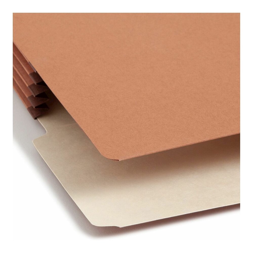 Smead Legal Recycled File Pocket - 8 1/2" x 14" - 3 1/2" Expansion - End Tab Location - Redrope - Reinforced - 30% Recycled - 10 / Box. Picture 7