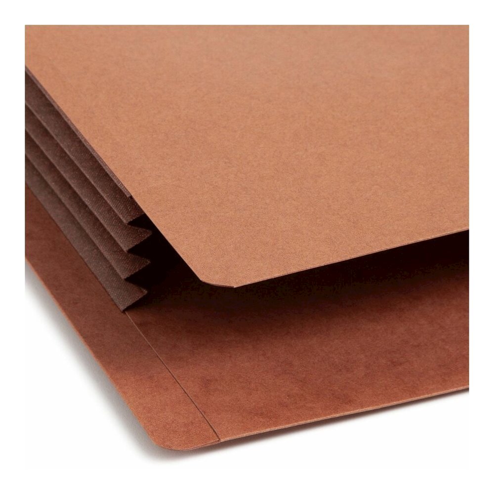 Smead Straight Tab Cut Legal Recycled File Pocket - 8 1/2" x 14" - 3 1/2" Expansion - 1 Pocket - End Tab Location - Top Tab Position - 2 Plys - Dark Brown - Tear Resistant - 30% Recycled - 10 / Box. Picture 8