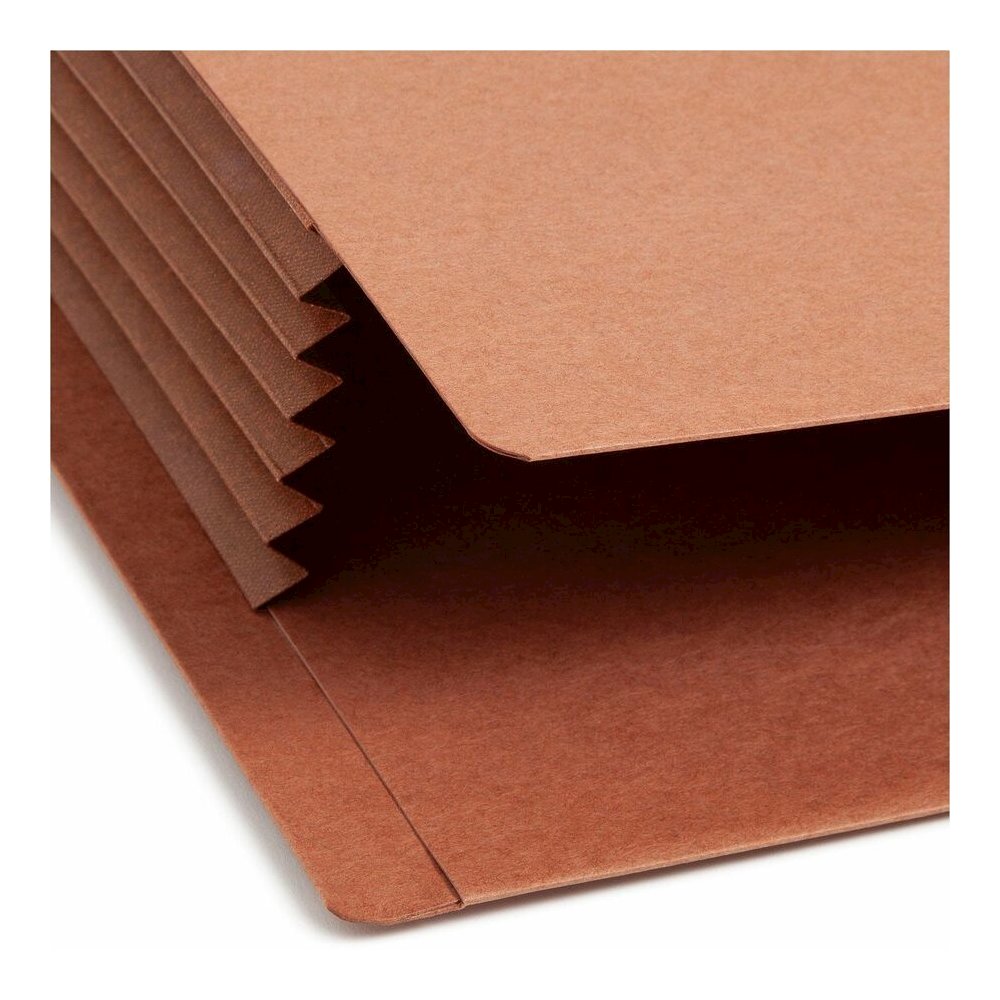 Smead TUFF Straight Tab Cut Legal Yes File Pocket - 8 1/2" x 14" - 5 1/4" Expansion - 2 Plys - Redrope - Rip Resistant, Tear Resistant, Reinforced Tab, Heavyweight Cover - 30% Recycled - 10 / Box. Picture 8