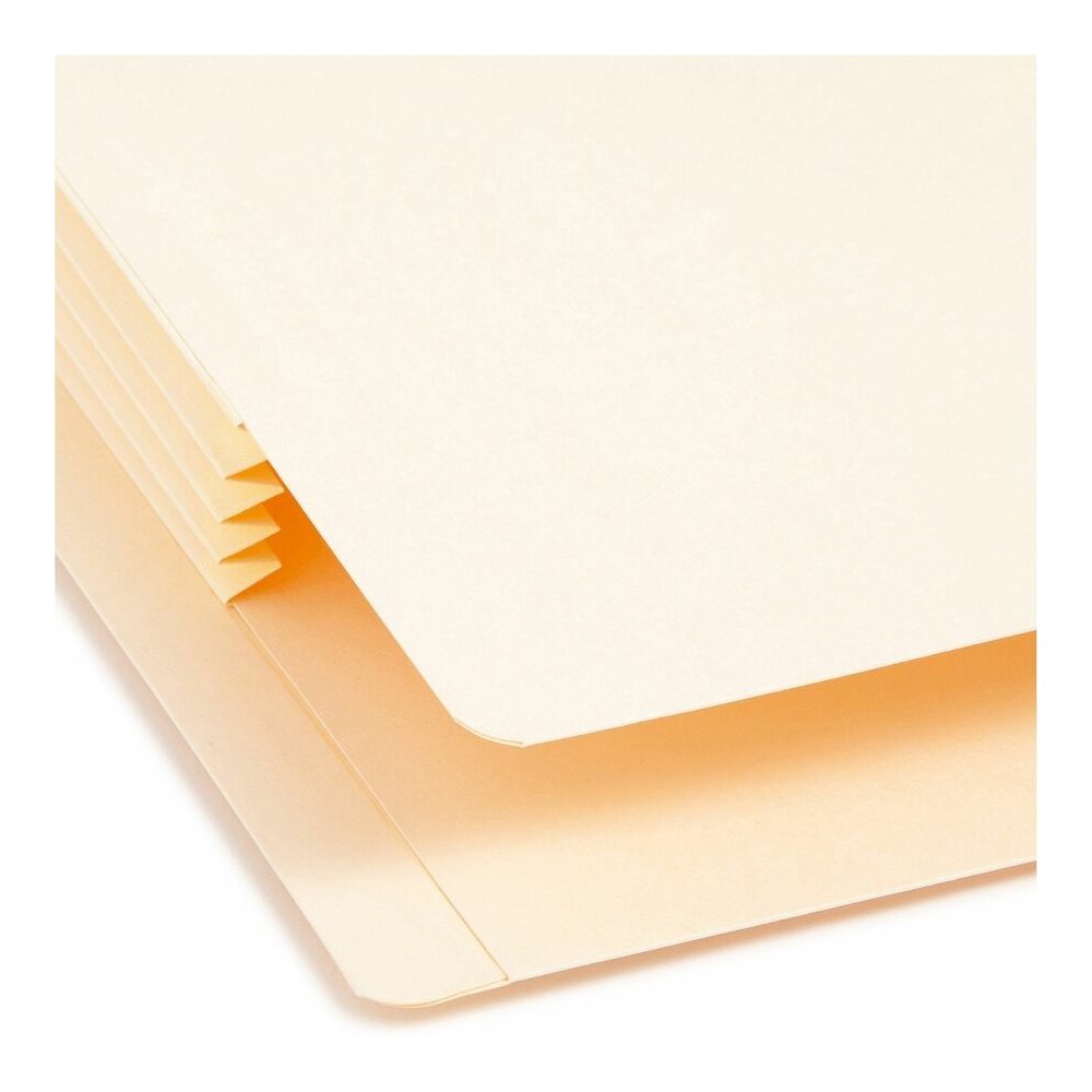 Smead Straight Tab Cut Letter Recycled File Pocket - 8 1/2" x 11" - 3 1/2" Expansion - 2 Plys - Manila - Embossed - 10% Recycled - 25 / Box. Picture 6