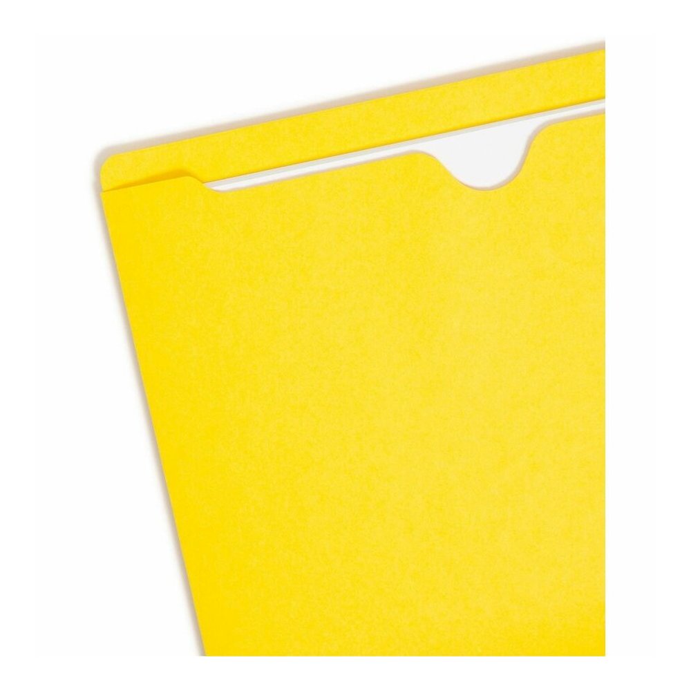 Smead Colored Straight Tab Cut Letter Recycled File Jacket - 8 1/2" x 11" - 11 pt. - 2 Plys - Yellow - Slip Resistant, Reinforced Tab - 10% Recycled - 100 / Box. Picture 10