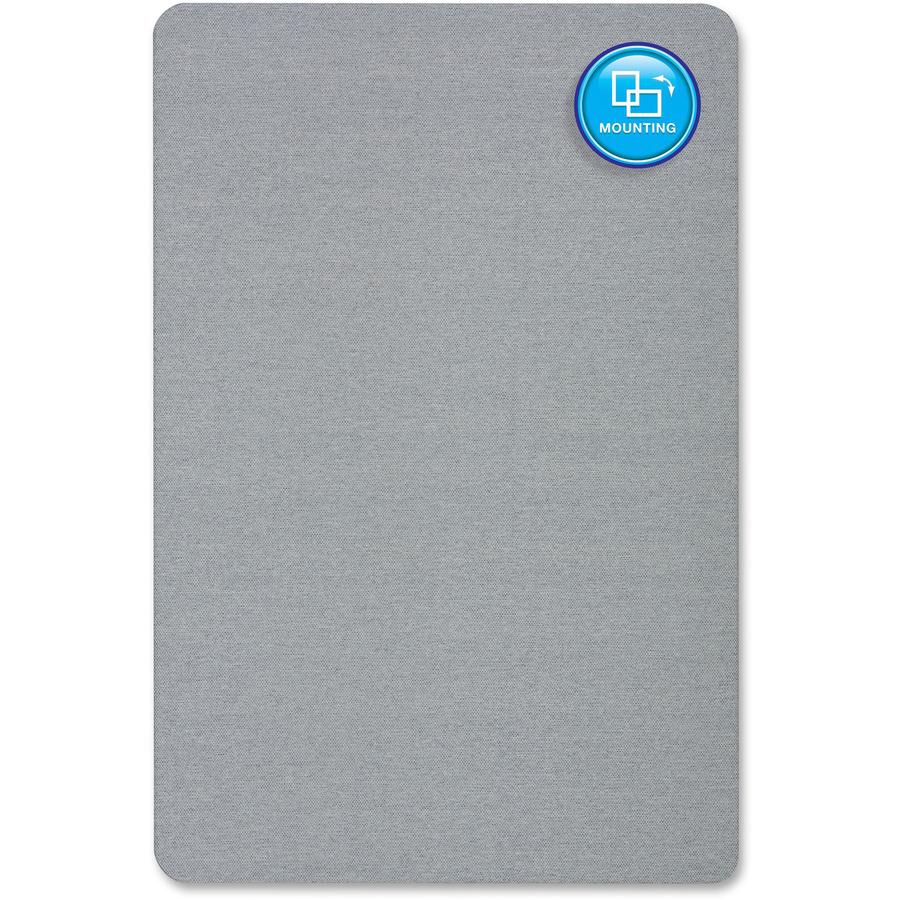 Quartet Oval Office Bulletin Board - 24" Height x 36" Width - Gray Fabric Surface - Frameless, Flexible - Gray Frame - 1 Each. Picture 8