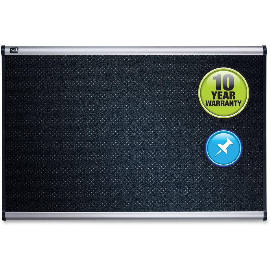 Quartet Prestige Embossed Bulletin Board - 24" Height x 36" Width - Black Foam Surface - Self-healing - Silver Aluminum Frame - 1 Each. Picture 4