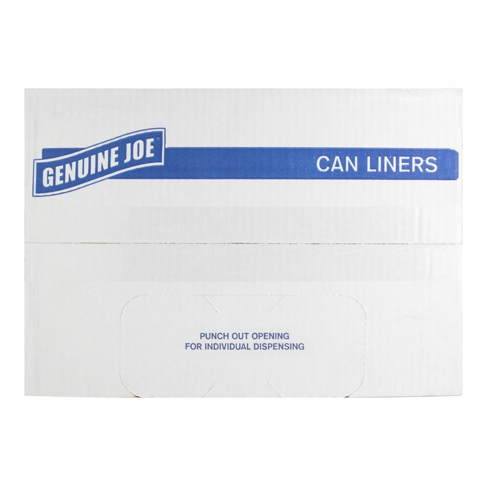 Genuine Joe Heavy-Duty Trash Can Liners - Large Size - 45 gal Capacity - 46" Length x 39" Width x 1.50 mil (38 Micron) Thickness - Low Density - Black - 50/Box - 1 Carton. Picture 11