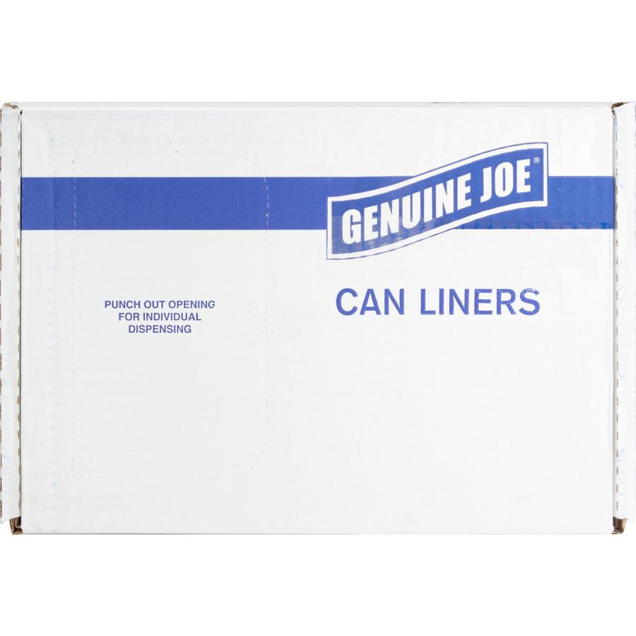 Genuine Joe High-Density Can Liners - Small Size - 16 gal Capacity - 32" Length x 24" Width x 0.31 mil (8 Micron) Thickness - High Density - Clear - Resin - Office Waste, Industrial Trash - 50/Roll - . Picture 10