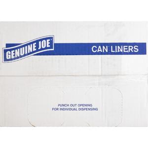 Genuine Joe Economy High-Density Can Liners - Extra Large Size - 56 gal Capacity - 46" Length x 43" Width x 0.55 mil (14 Micron) Thickness - High Density - Translucent - Resin - Office Waste - No - 20. Picture 5
